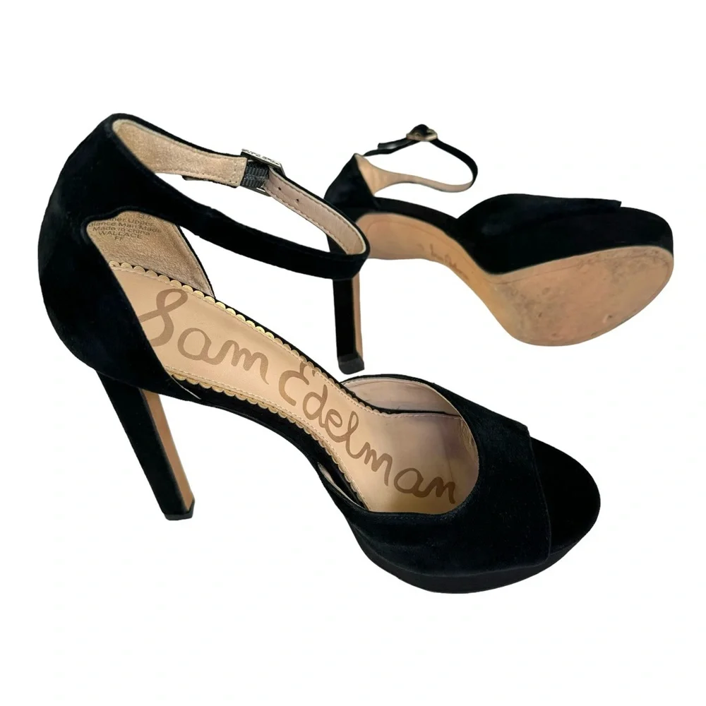 Sam Edelman Wallace Pumps Black Suede Sandals